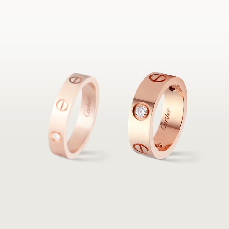 CRB4087500 LOVE ring 3 diamonds Rose gold diamonds Cartier