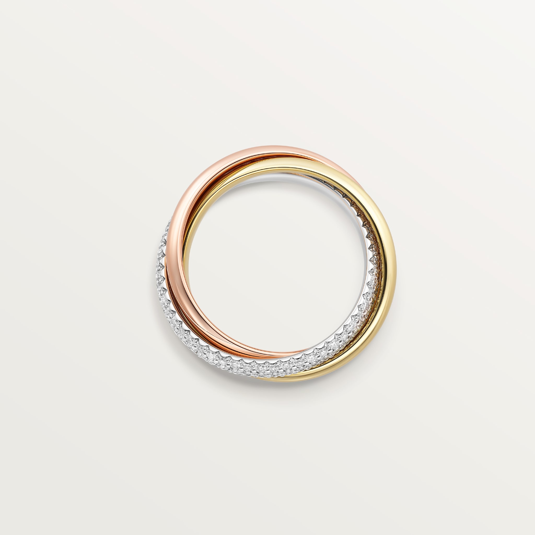 Trinity ring, classic model, half-paved
