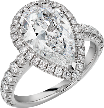 Cartier Destinée solitaire, pear-shaped diamond, paved  Cartier Destinée solitaire, pear-shaped diamond, paved