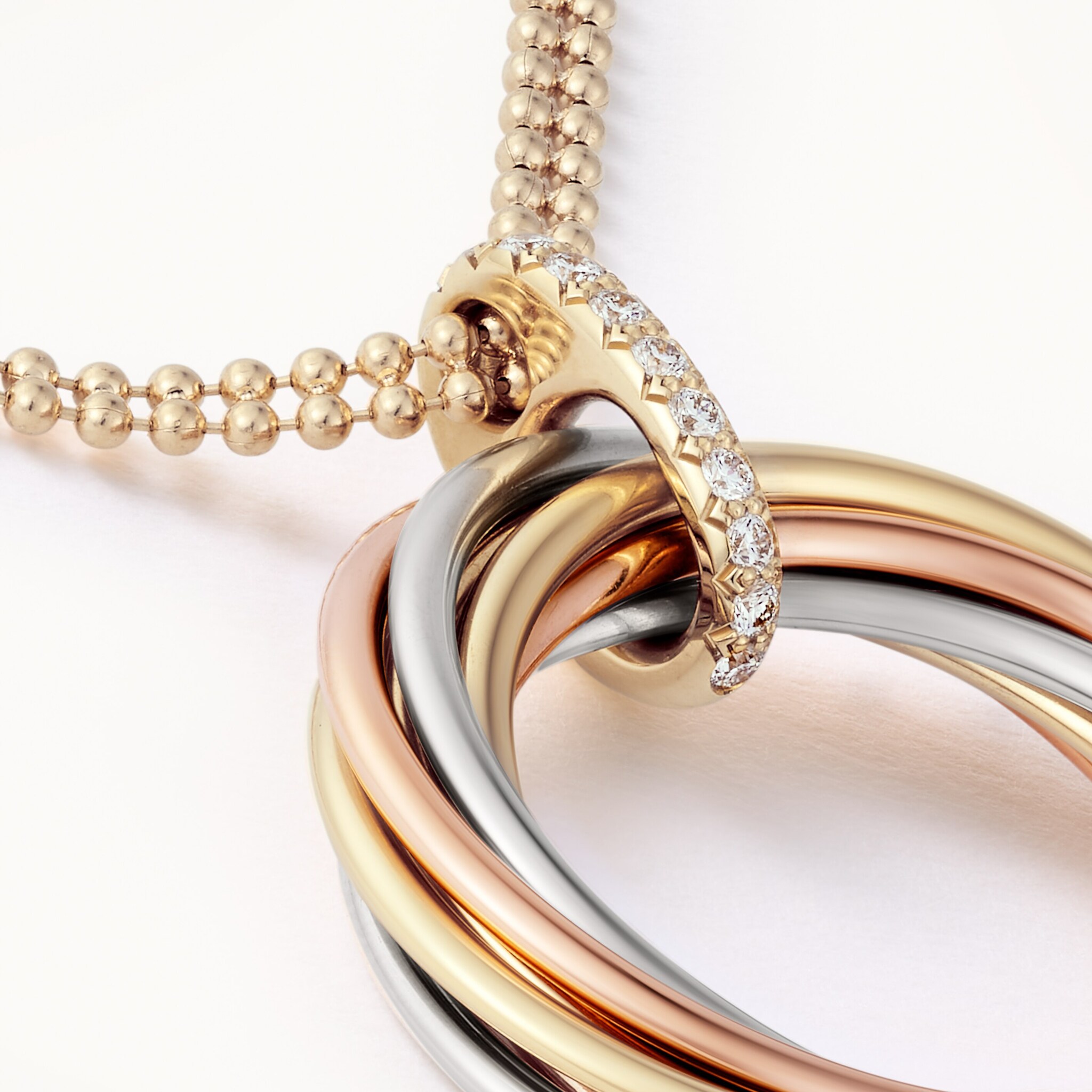 Cartier trinity トリニティ　ダイヤ necklace Trinity pendant, seven rows, diamonds