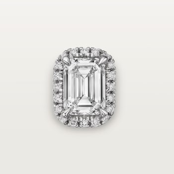 Cartier Destinée stud earrings, 2 emerald-cut diamonds, paved Cartier Destinée stud earrings, 2 emerald-cut diamonds, paved