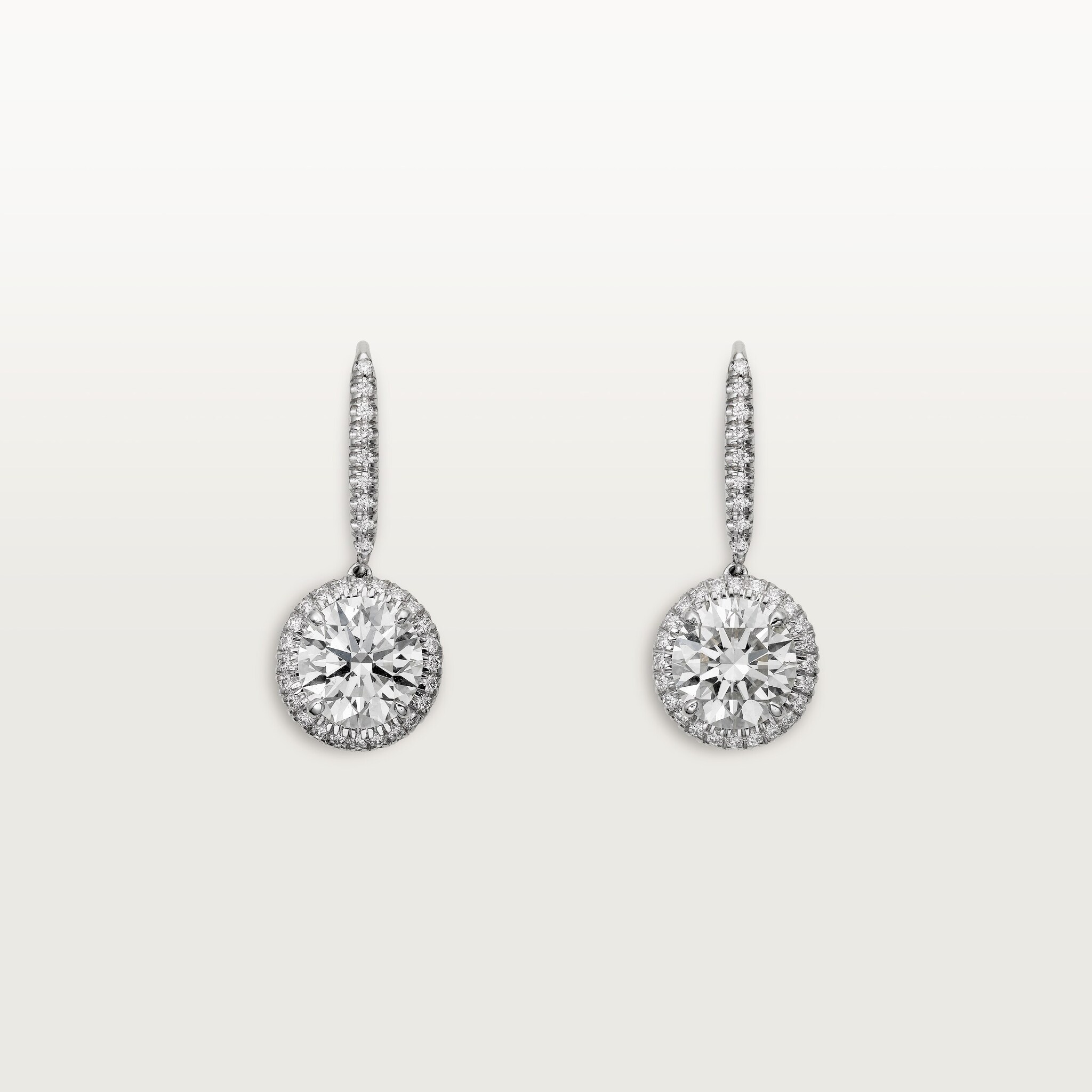 Cartier Destin&eacute;e sleeper earrings, 2 brilliant-cut diamonds, paved