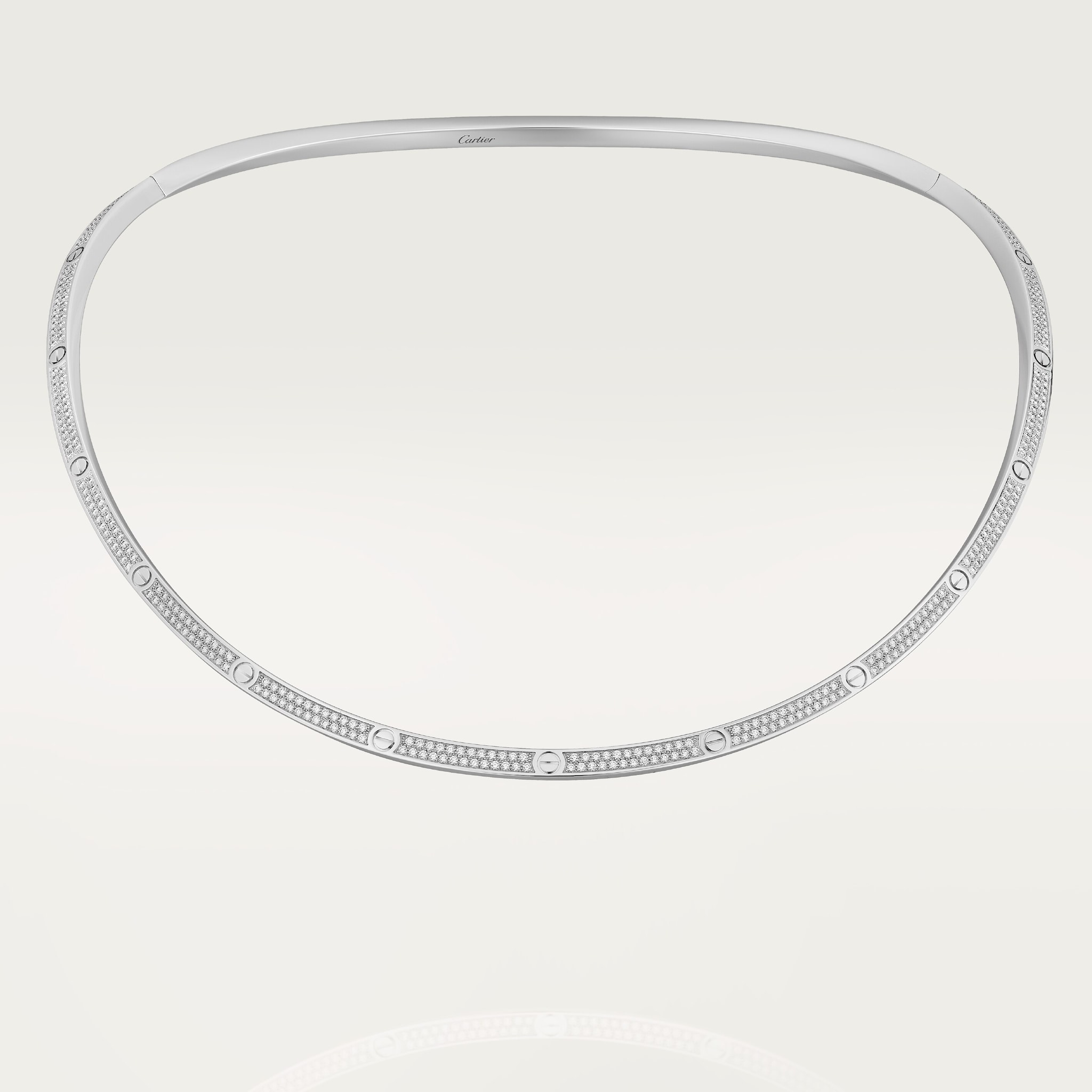 #LOVE# torque necklace, paved, image 1