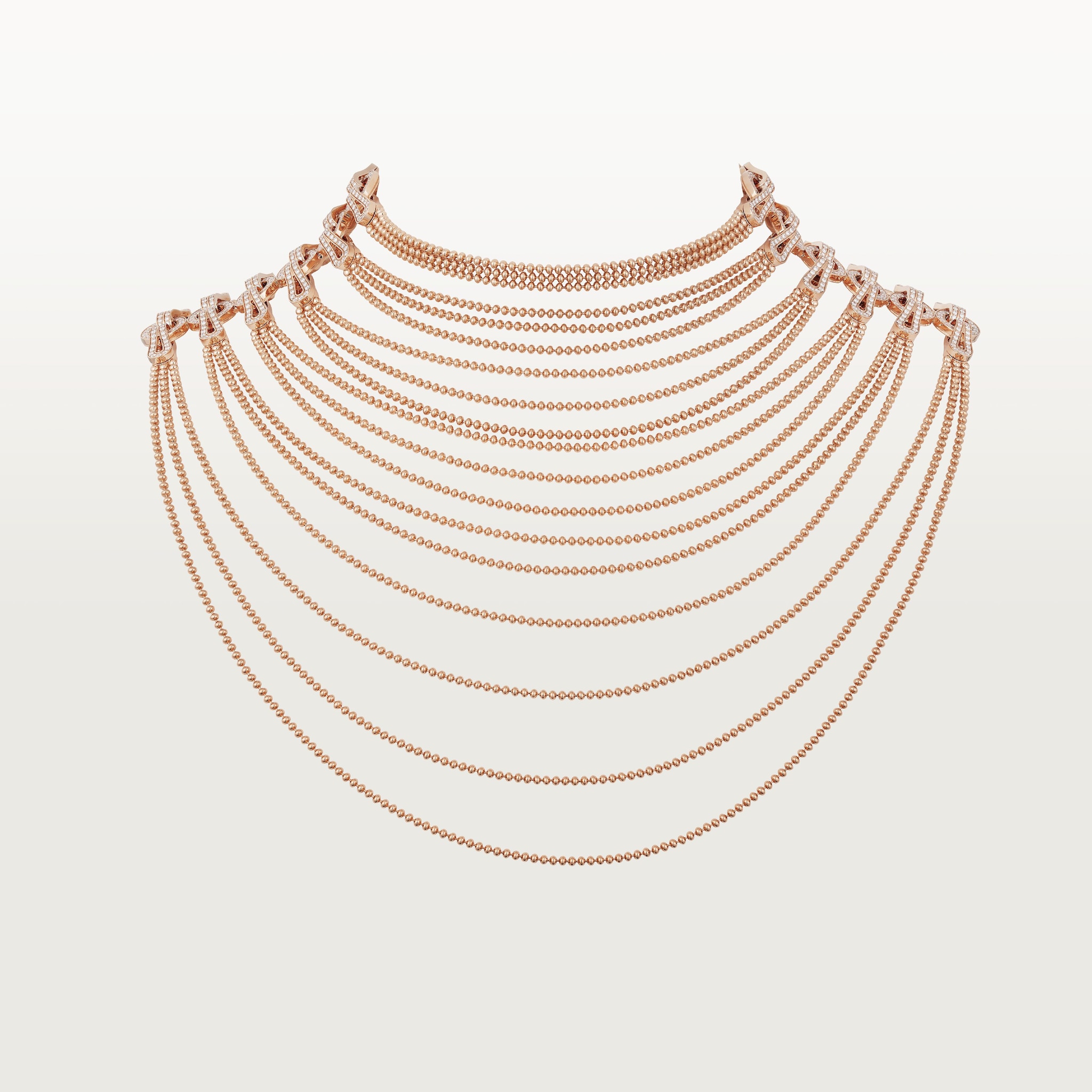 Agrafe necklace, semi-paved