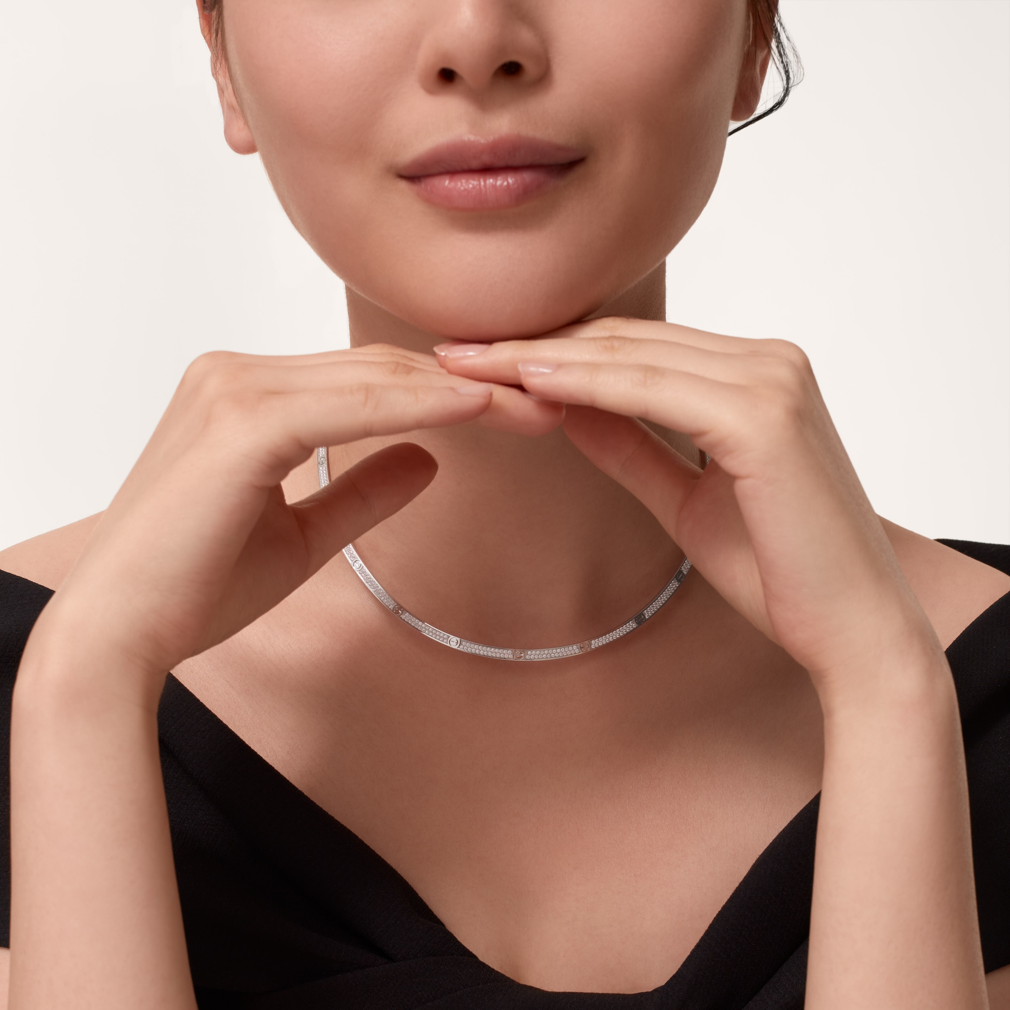 #LOVE# torque necklace, paved, image 3