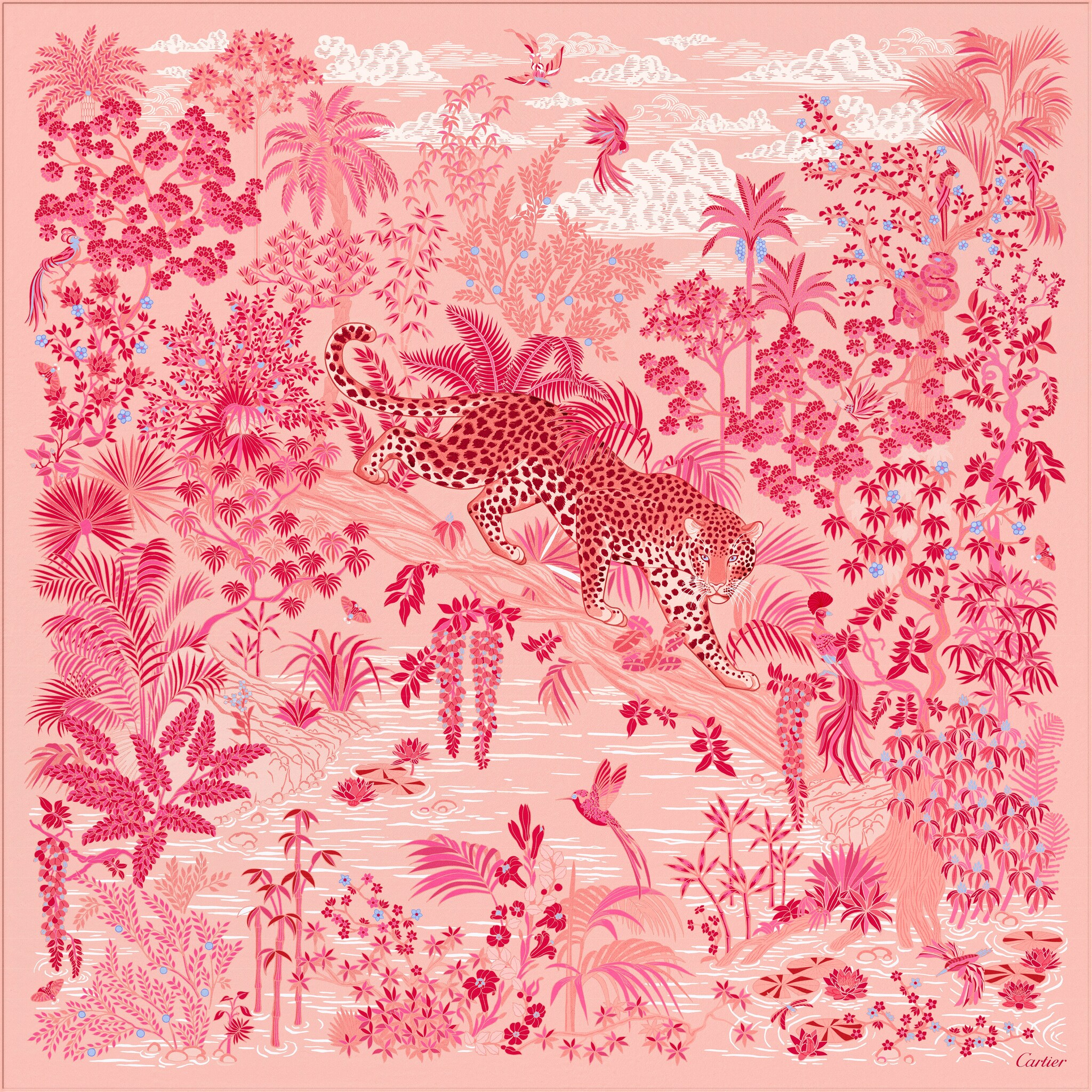 Panth&egrave;re Faune and Flora 90 scarf