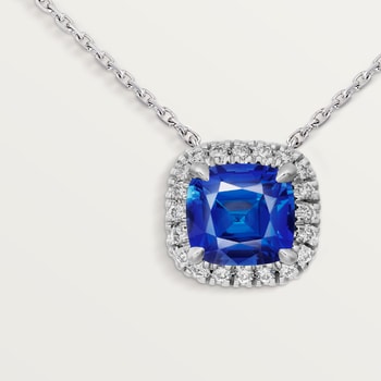 Cartier Destinée pendant, cushion-cut sapphire, paved  Cartier Destinée pendant, cushion-cut sapphire, paved