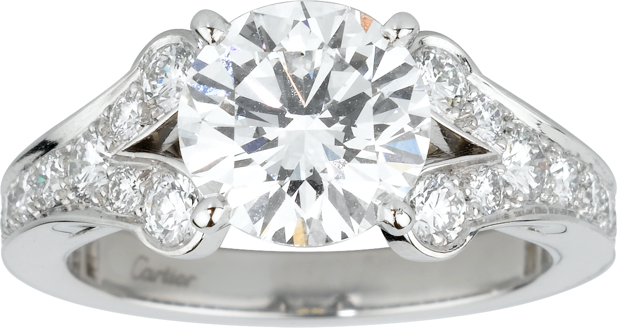 Ballerine solitaire, brilliant-cut diamond, paved 