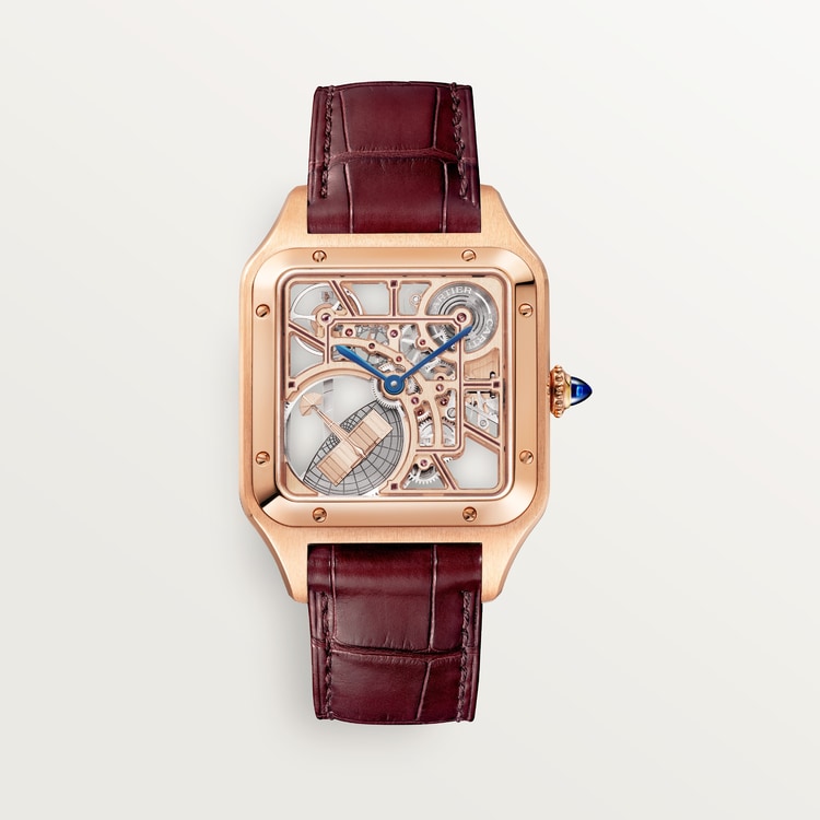 Santos Dumont Skeleton Watch with micro rotor
