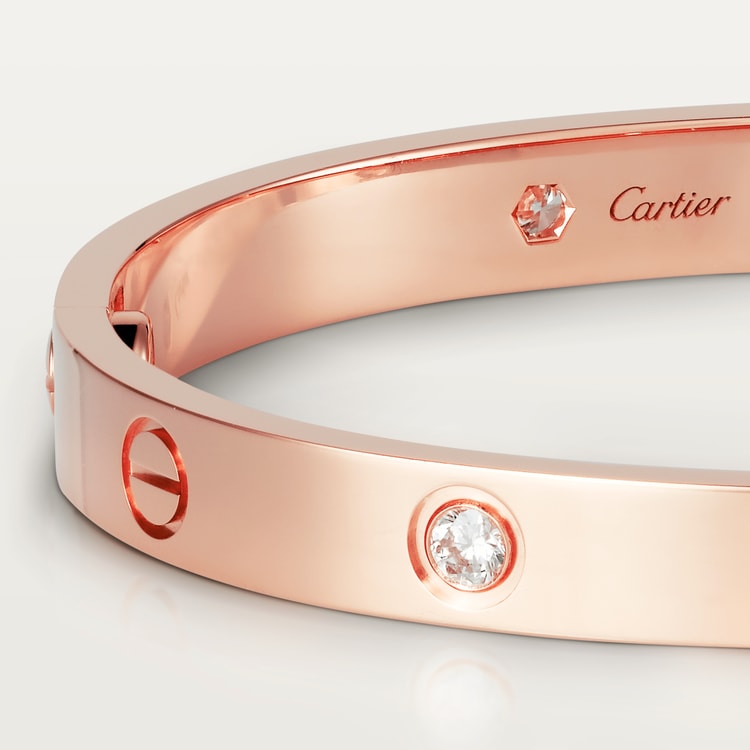 Crb Love Bracelet 4 Diamonds Rose Gold Diamonds Cartier Crb Love Bracelet 4 Diamonds Rose Gold Diamonds Cartier