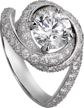 Trinity Ruban solitaire, brilliant-cut diamond, paved  Trinity Ruban solitaire, brilliant-cut diamond, paved