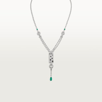 Panthère de Cartier necklace, emerald, paved  Panthère de Cartier necklace, emerald, paved