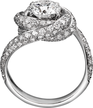 Trinity Ruban solitaire, brilliant-cut diamond, paved  Trinity Ruban solitaire, brilliant-cut diamond, paved