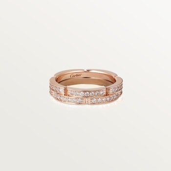 Maillon Panthère wedding band, double row, half-paved Maillon Panthère wedding band, double row, half-paved