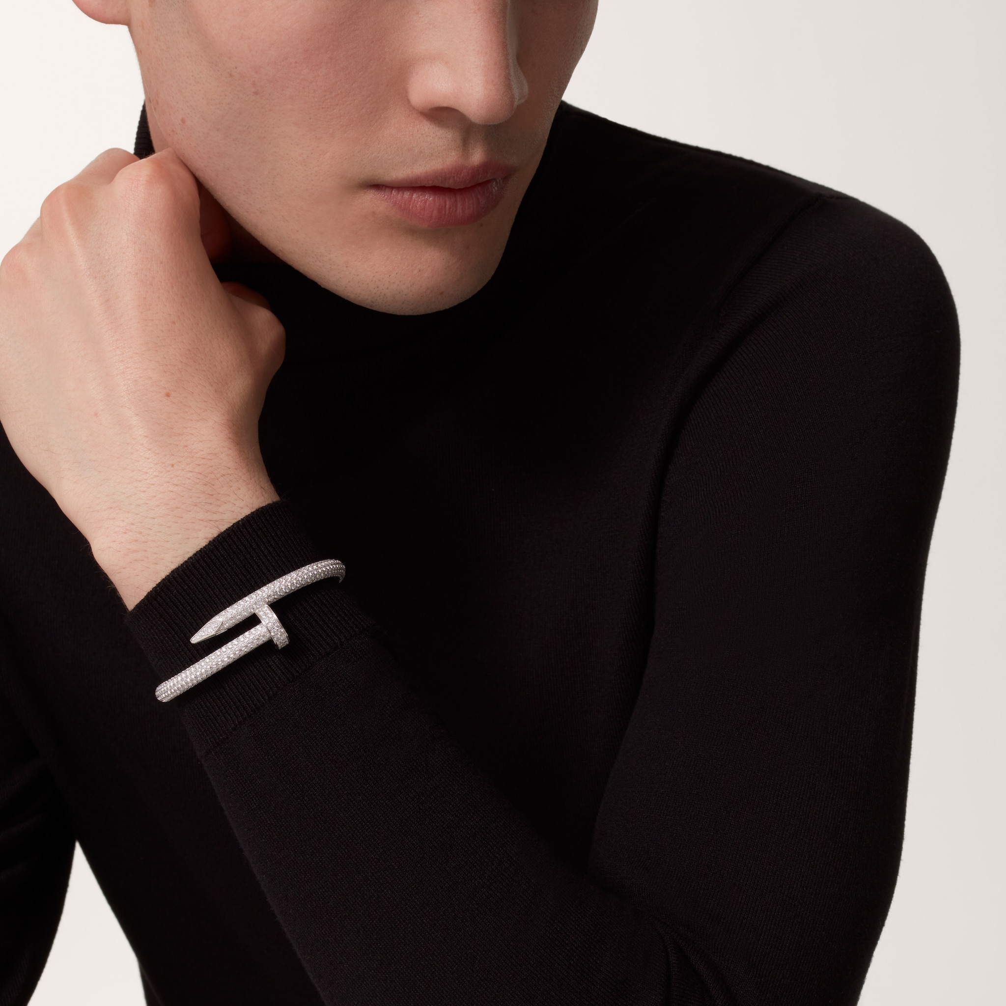 Juste un Clou bracelet, large model, half-paved