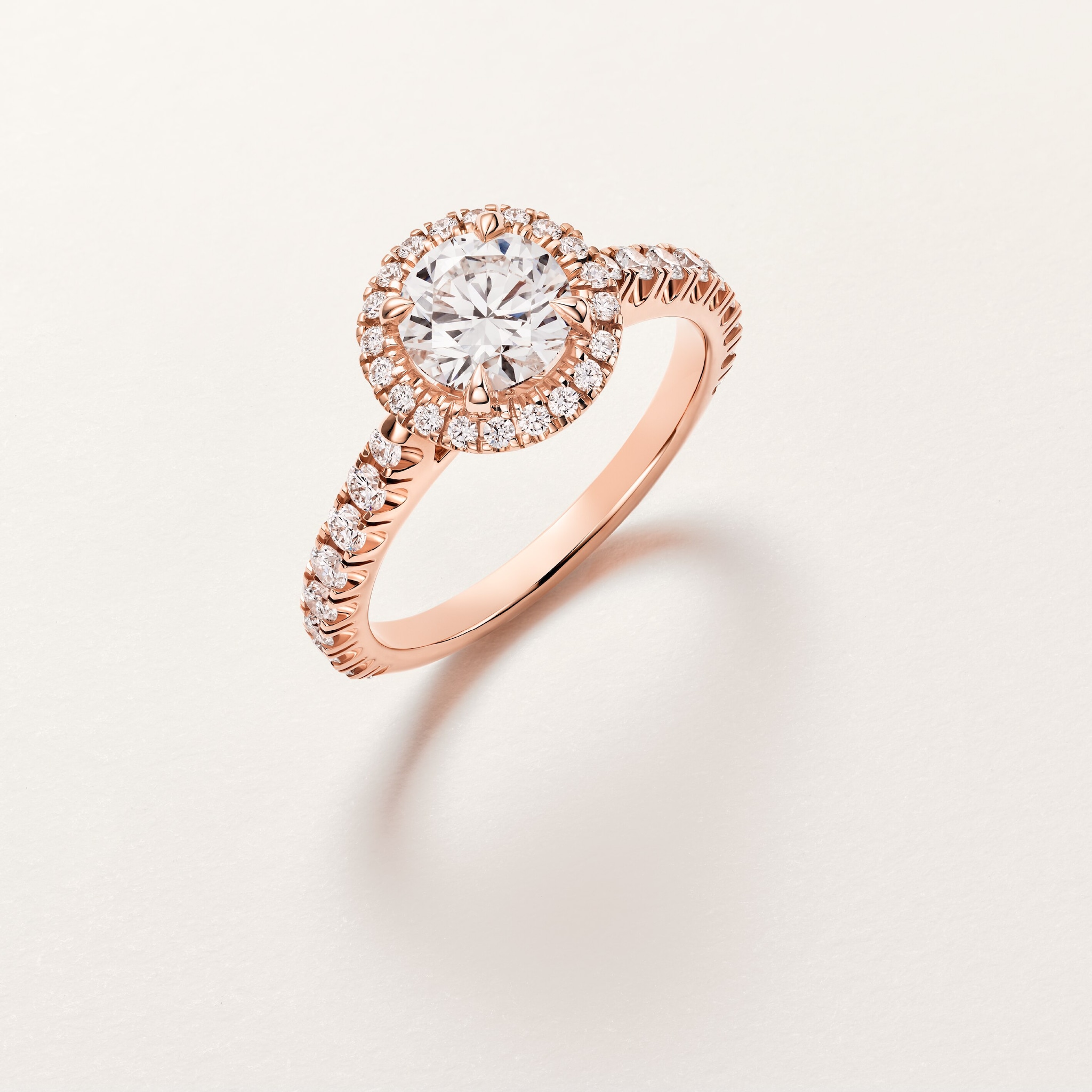Cartier Destin&eacute;e solitaire, brilliant-cut diamond, paved 