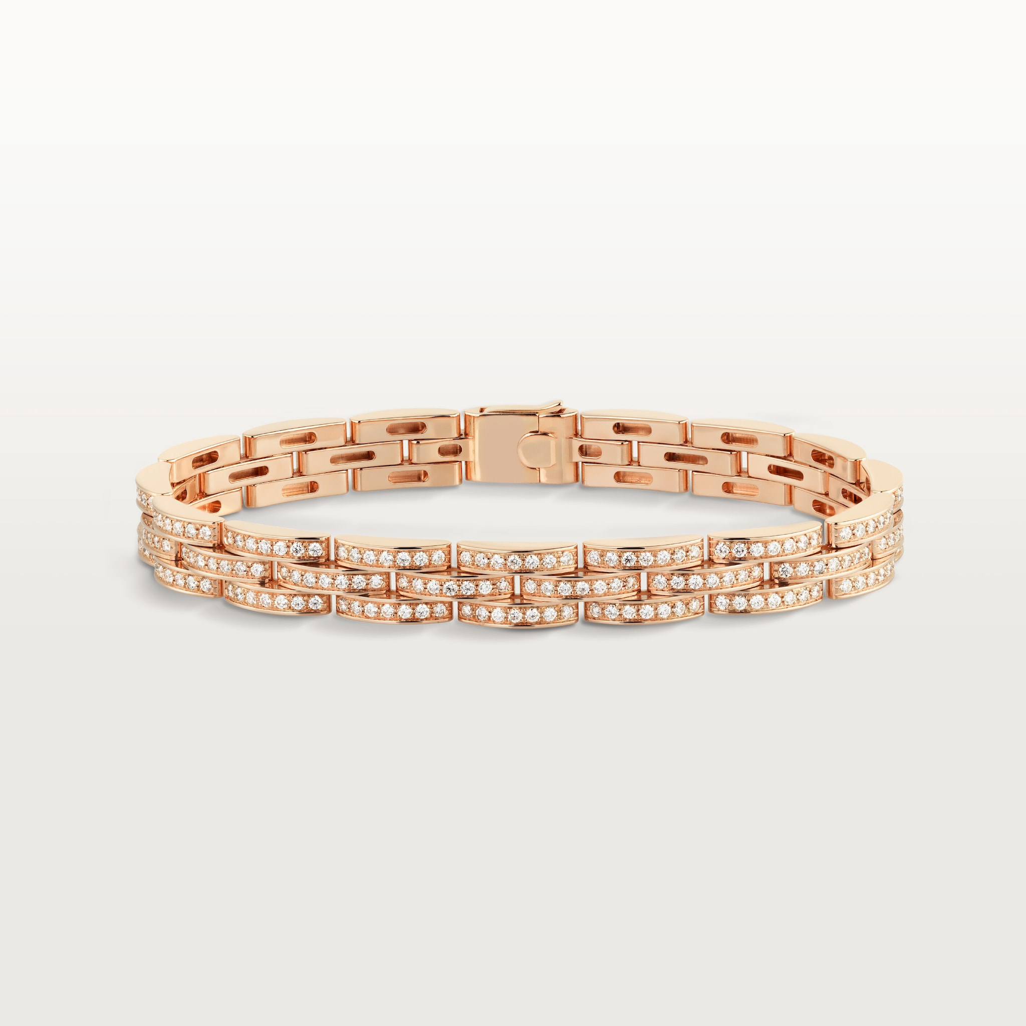 Maillon Panth&egrave;re bracelet, triple row, paved 