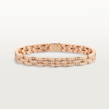 Maillon Panthère bracelet, triple row, paved  Maillon Panthère bracelet, triple row, paved