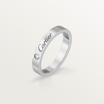 C de Cartier wedding band, 3 mm width, 1 diamond C de Cartier wedding band, 3 mm width, 1 diamond