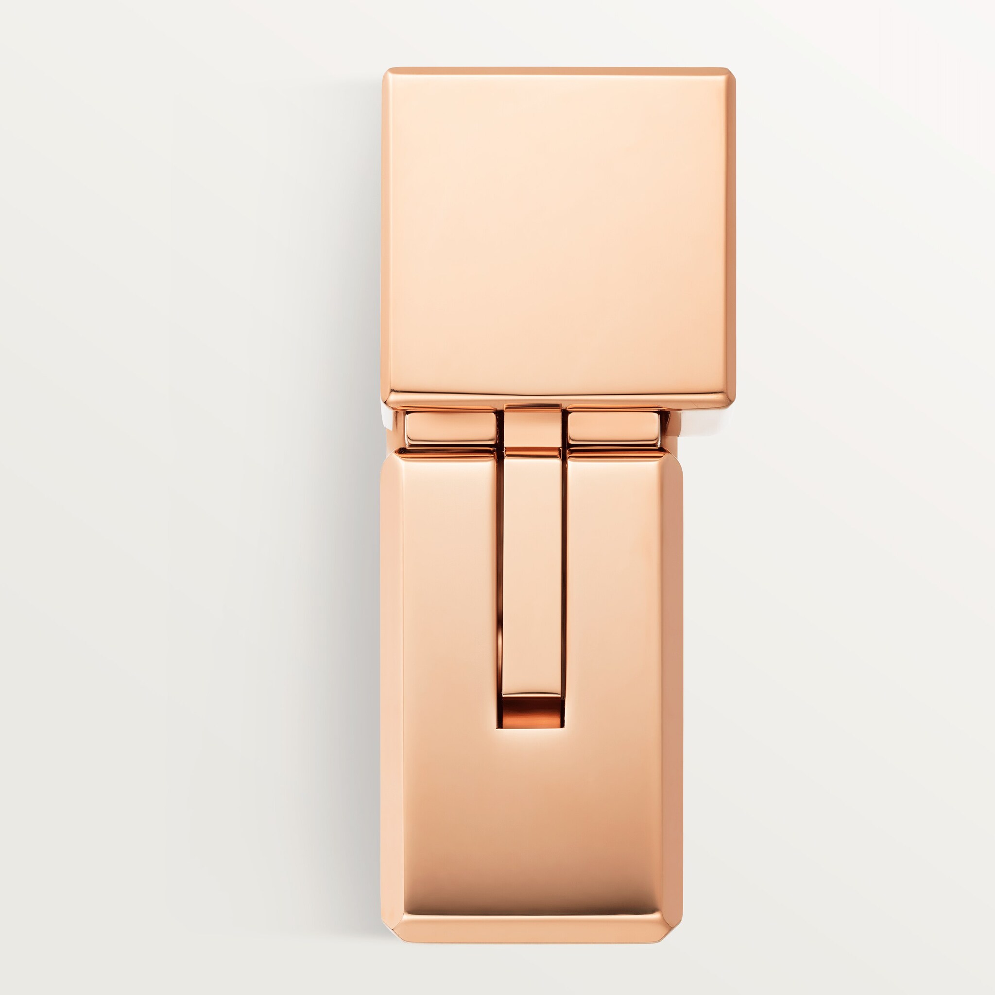 Double C de Cartier logo square lighter with Sunray motif in rose-golden finish, image 6