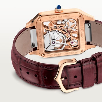 Santos-Dumont skeleton watch equipped with a micro-rotor Santos-Dumont skeleton watch equipped with a micro-rotor