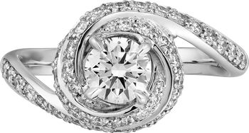 Trinity Ruban solitaire, brilliant-cut diamond, paved  Trinity Ruban solitaire, brilliant-cut diamond, paved