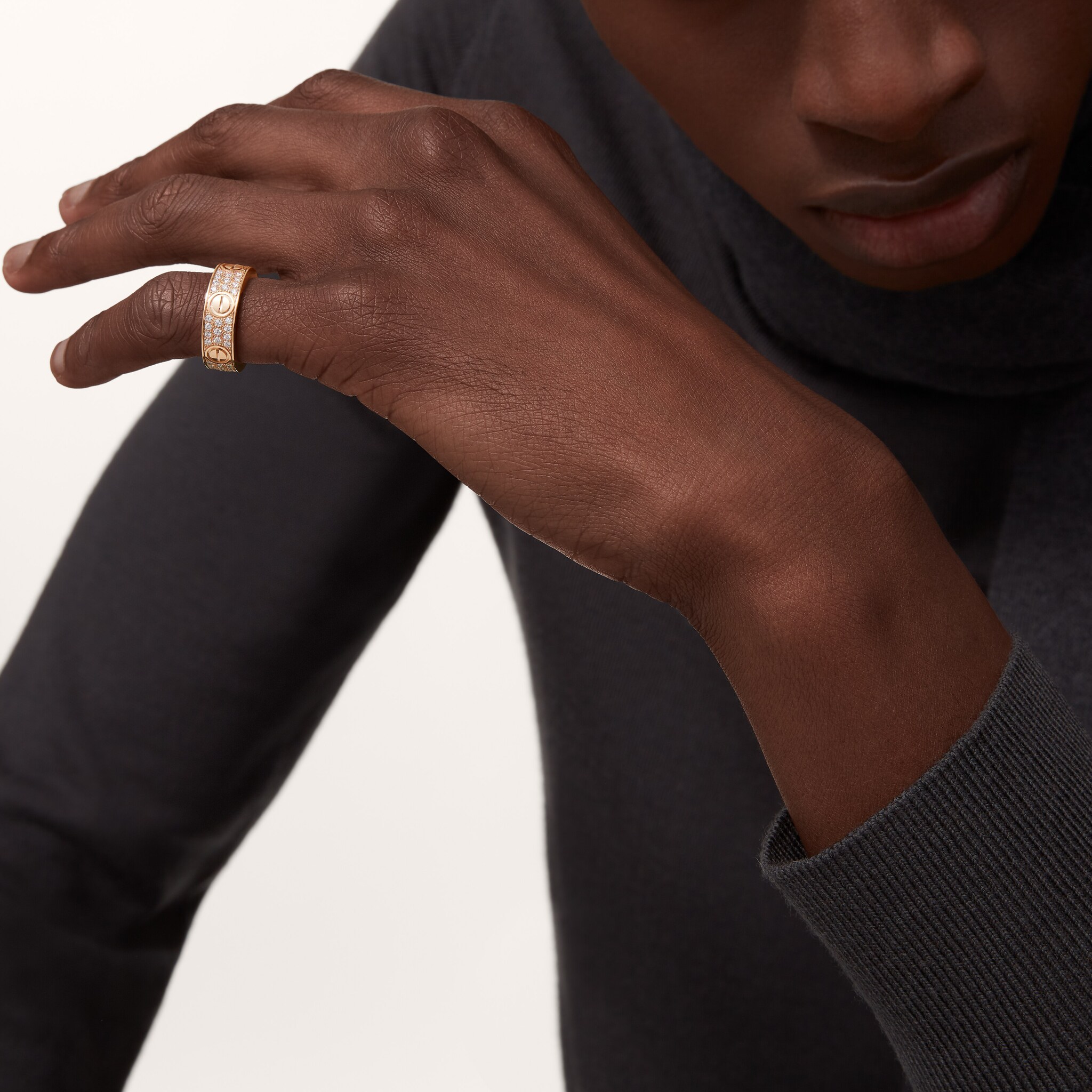 #LOVE# ring, classic model, paved, image 4