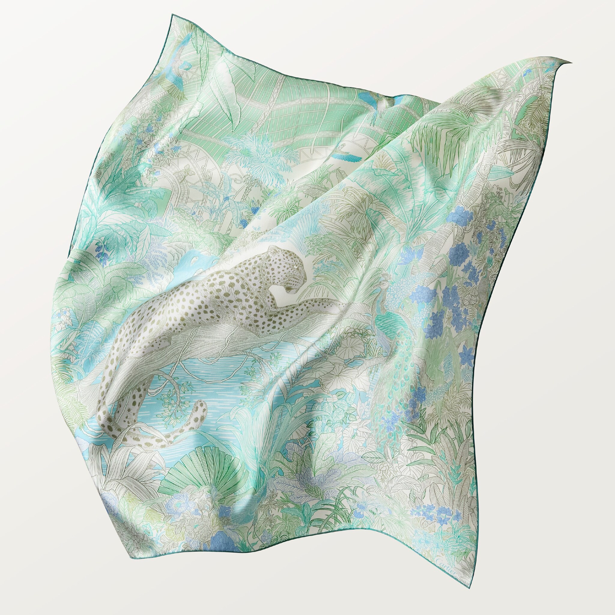 Cartier Panther Scarf カルティエ　スカーフ カルティエ Cartier/スカーフ レッド ヒョウ アニマル 動物