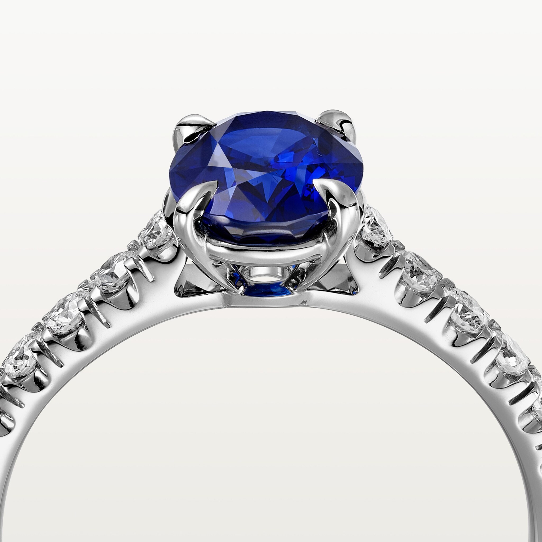 1895 solitaire, oval-cut sapphire, paved , image 6