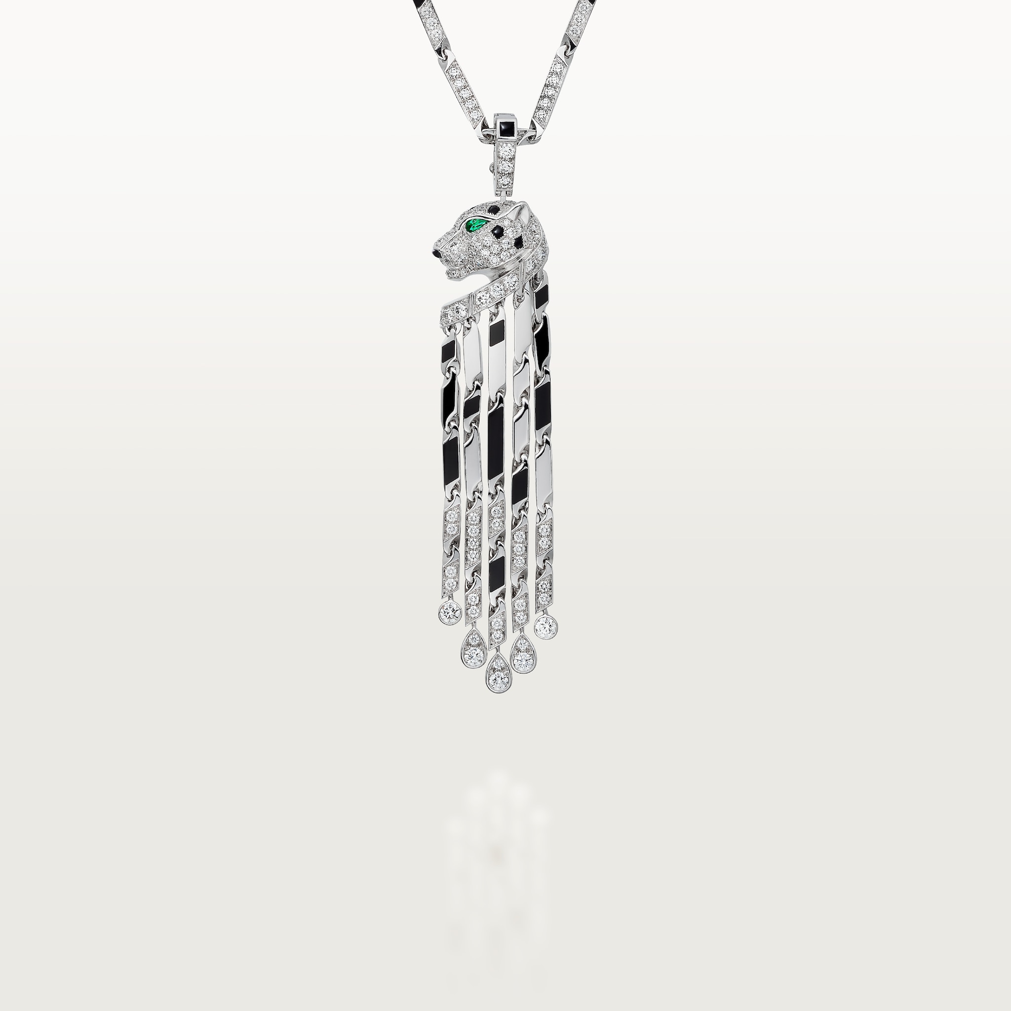 Panth&egrave;re de Cartier long necklace, small model, paved 
