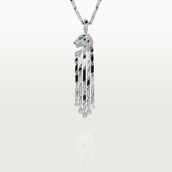 Panthère de Cartier long necklace, small model, paved  Panthère de Cartier long necklace, small model, paved