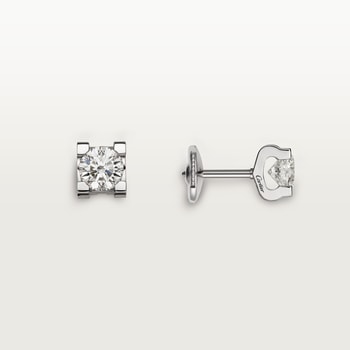 C de Cartier stud earrings, 2 brilliant-cut diamonds  C de Cartier stud earrings, 2 brilliant-cut diamonds
