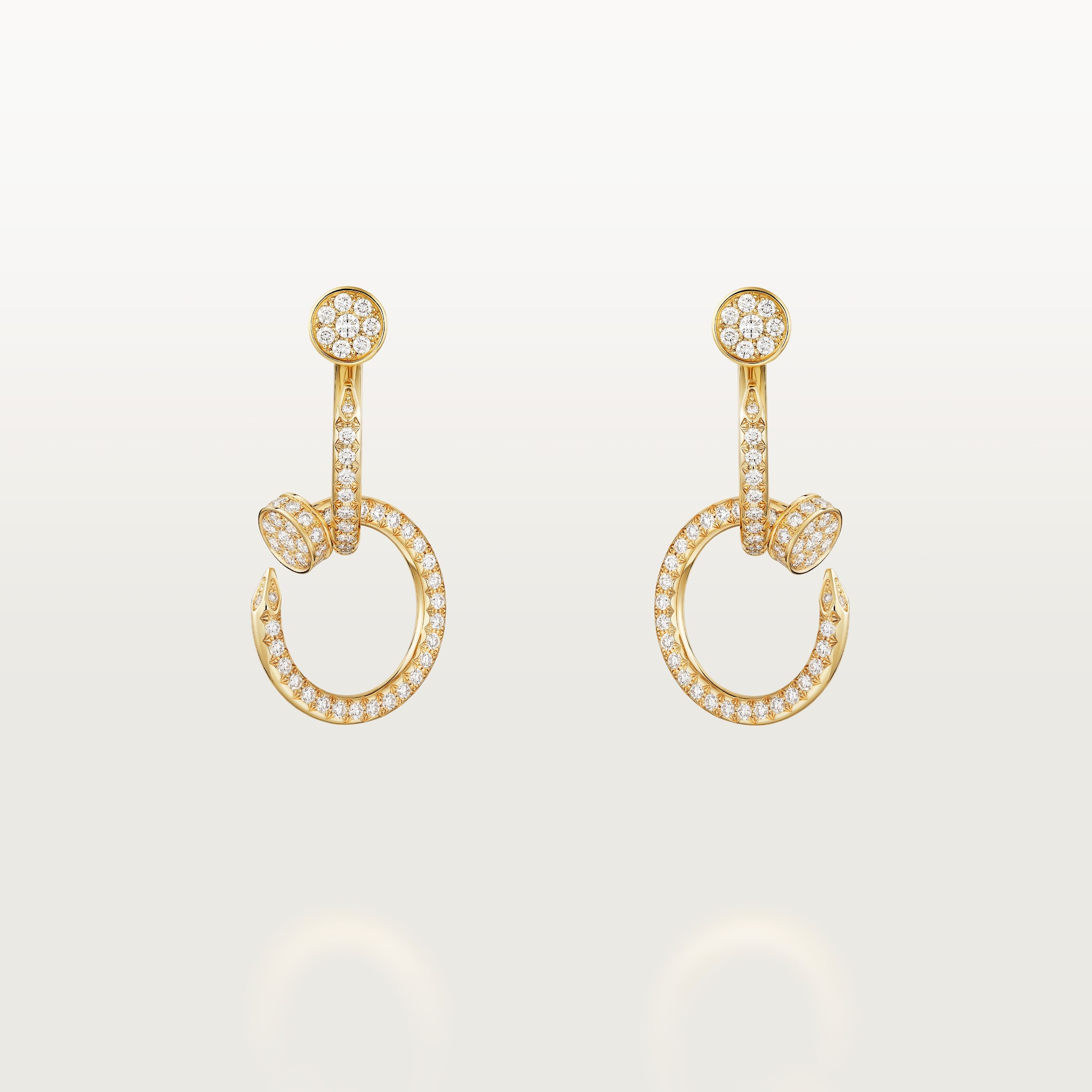 Juste un Clou earrings, double, paved