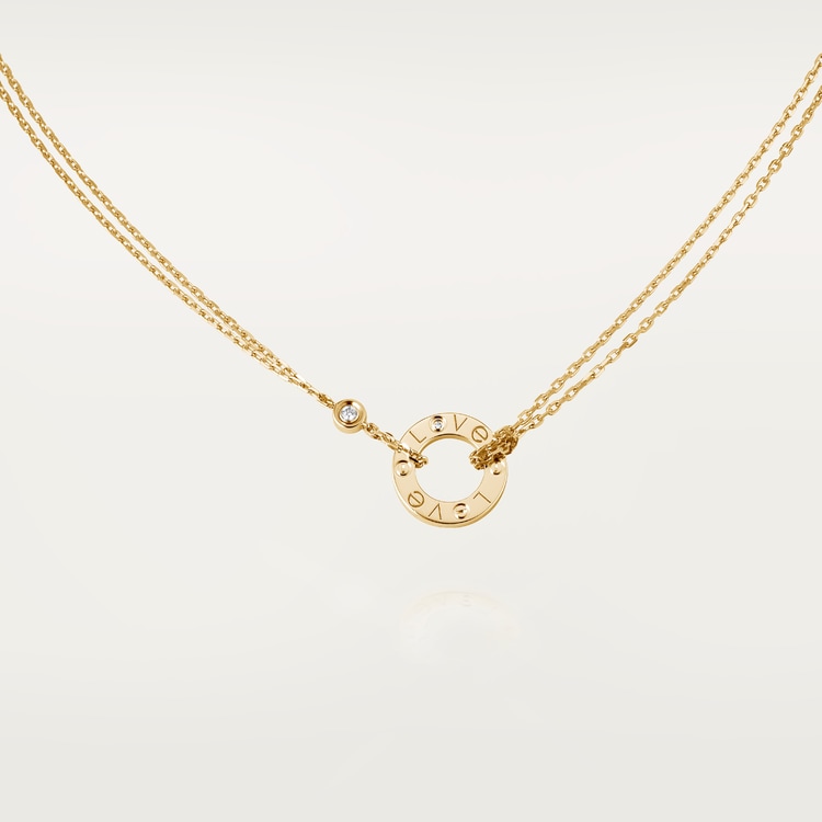 CRB7219500 LOVE necklace 2 diamonds Yellow gold diamonds