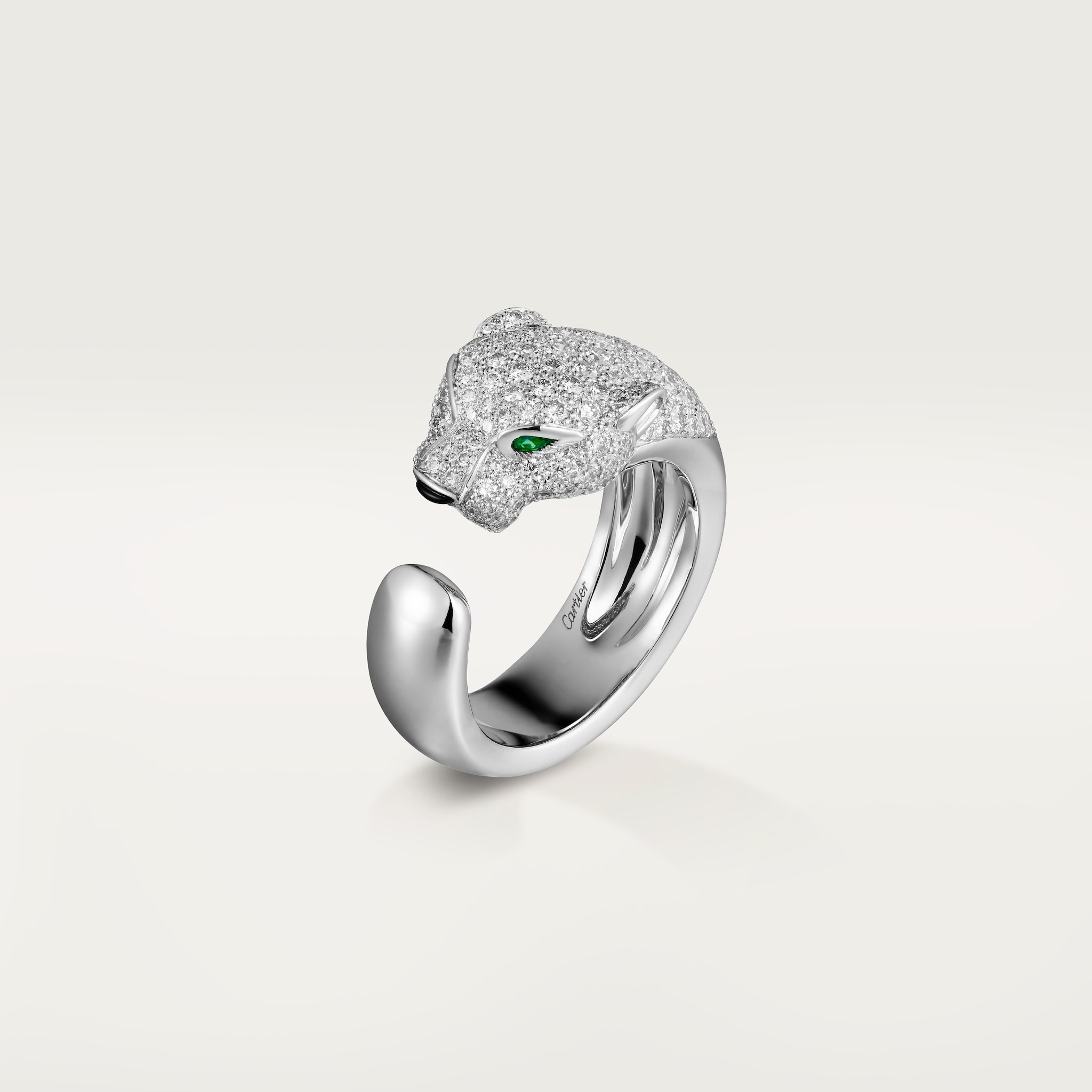 Panth&egrave;re de Cartier ring, medium model, half-paved, image 1