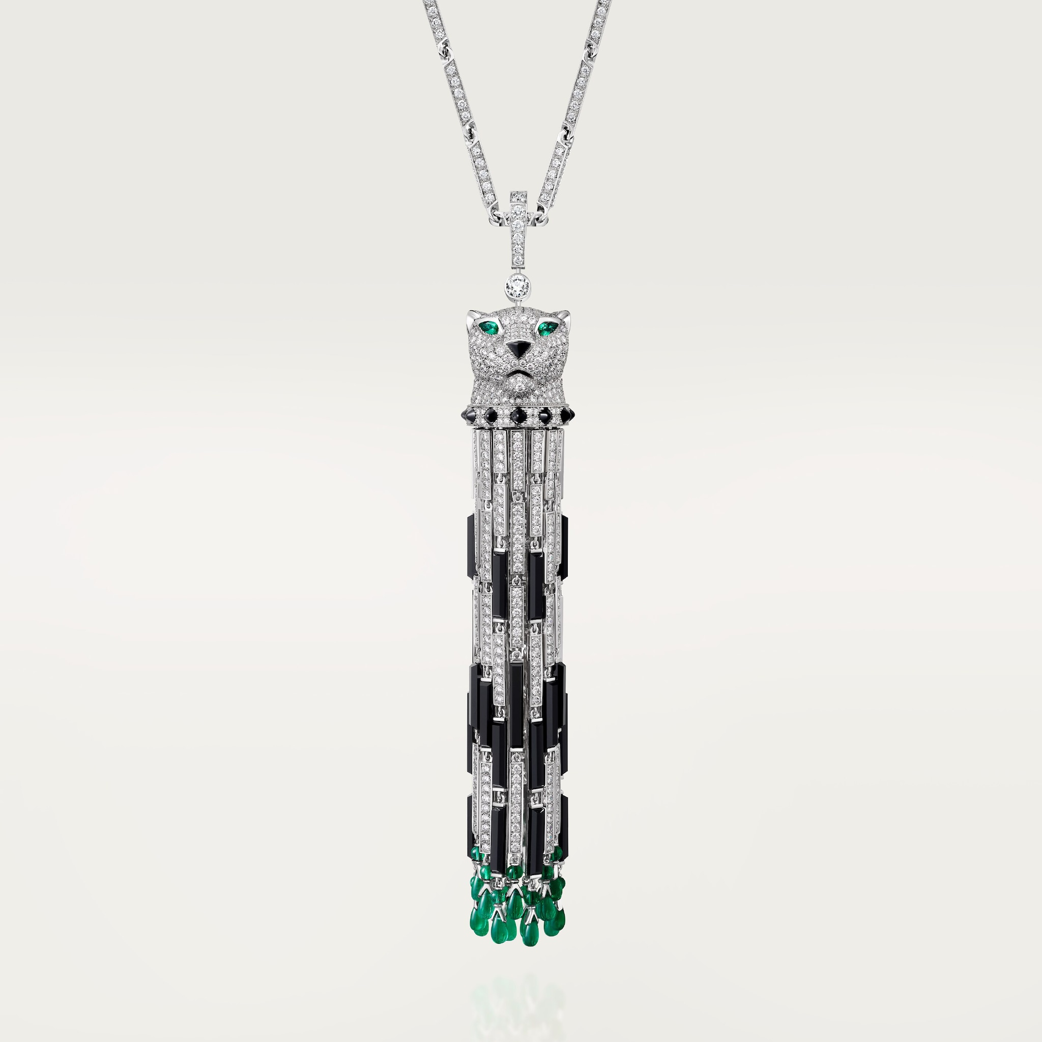 Panth&egrave;re de Cartier long necklace, emerald, multi-wear, large model, paved , image 5