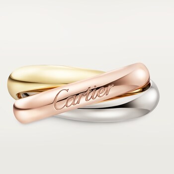 Trinity Tri Color Gold Three Band Rings Cartier