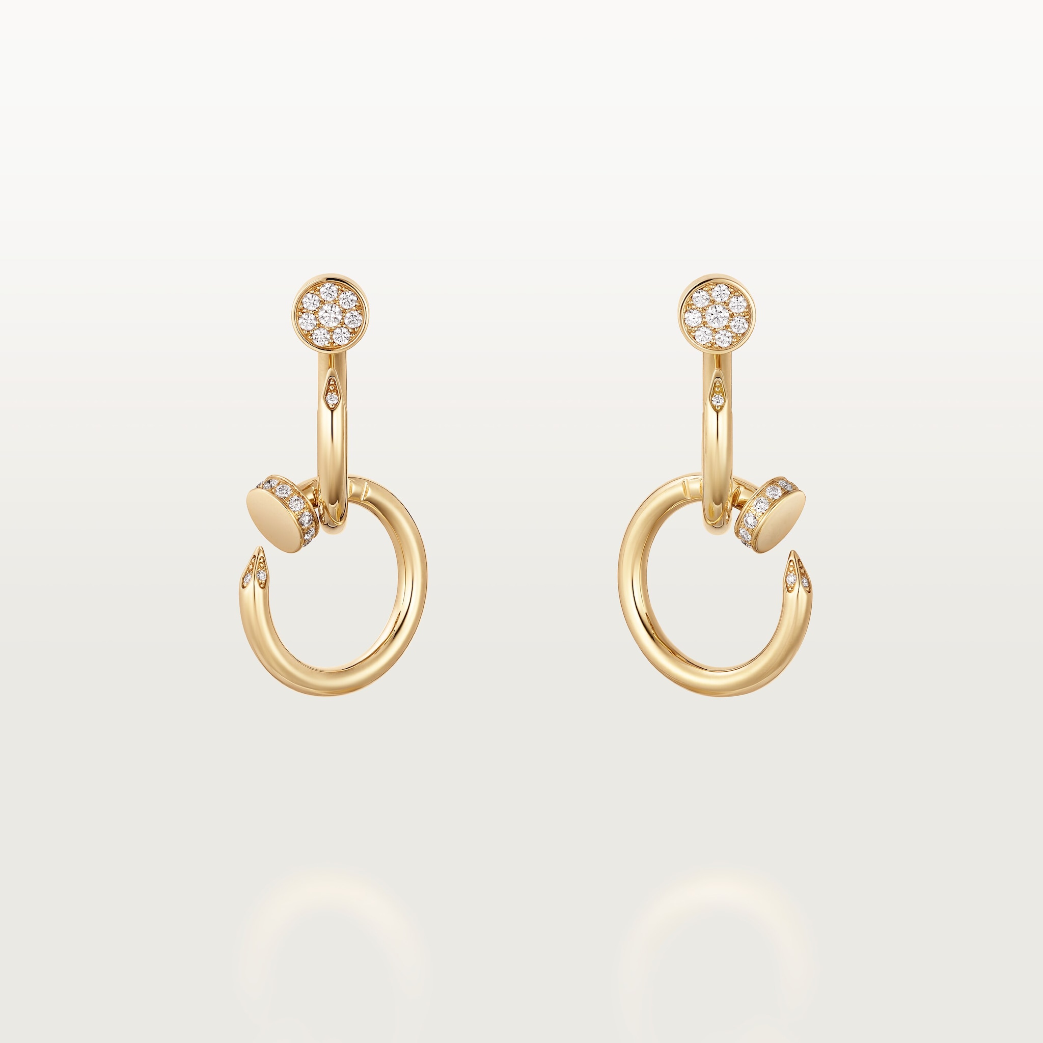 Juste un Clou earrings, double, diamonds