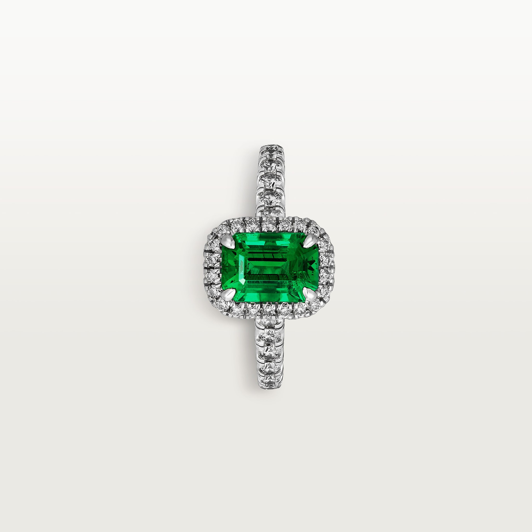 Cartier Destin&eacute;e solitaire, emerald-cut emerald, paved , image 7