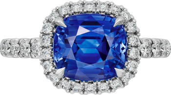 Cartier Destinée solitaire, cushion-cut sapphire, paved  Cartier Destinée solitaire, cushion-cut sapphire, paved