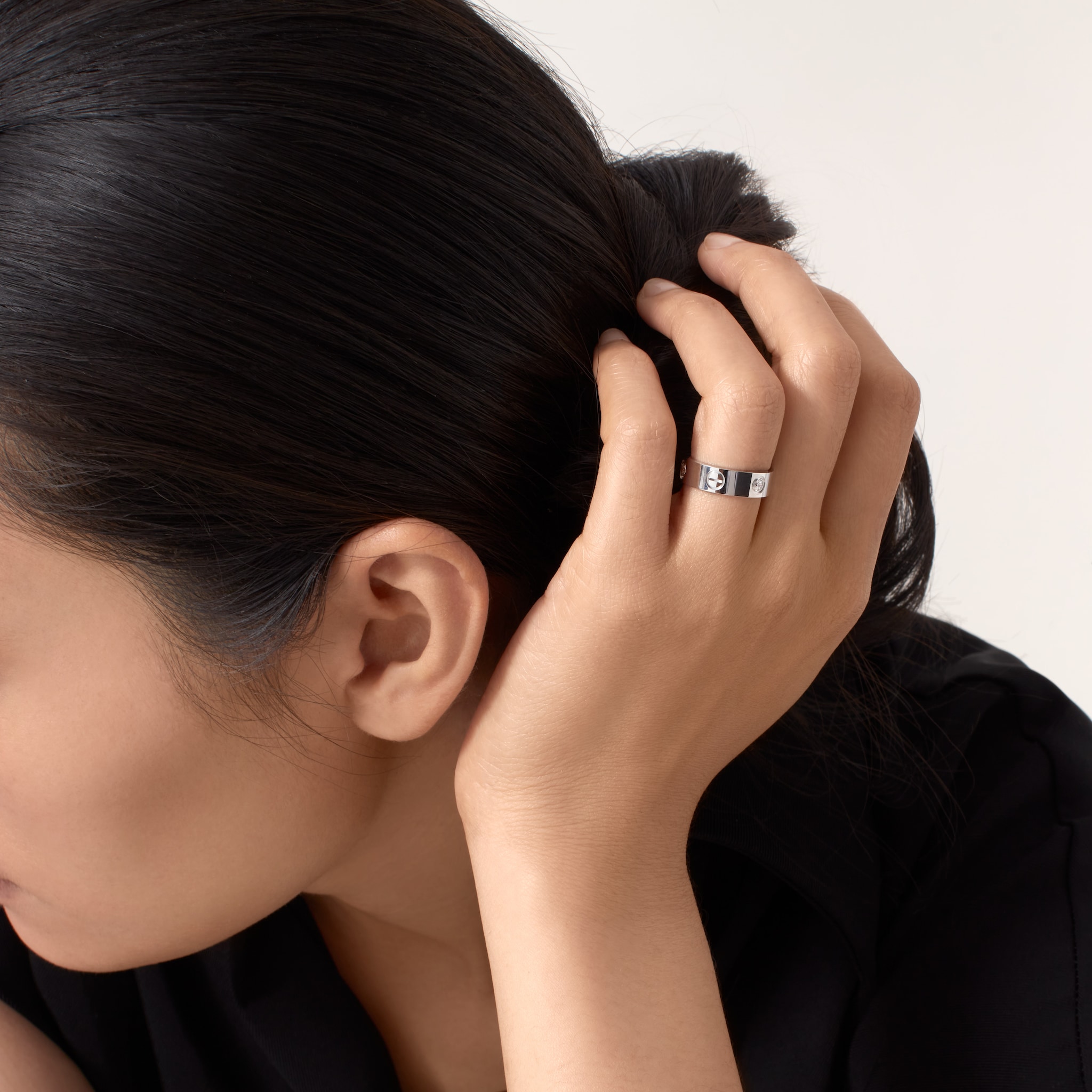 #LOVE# ring, classic model, 3 diamonds