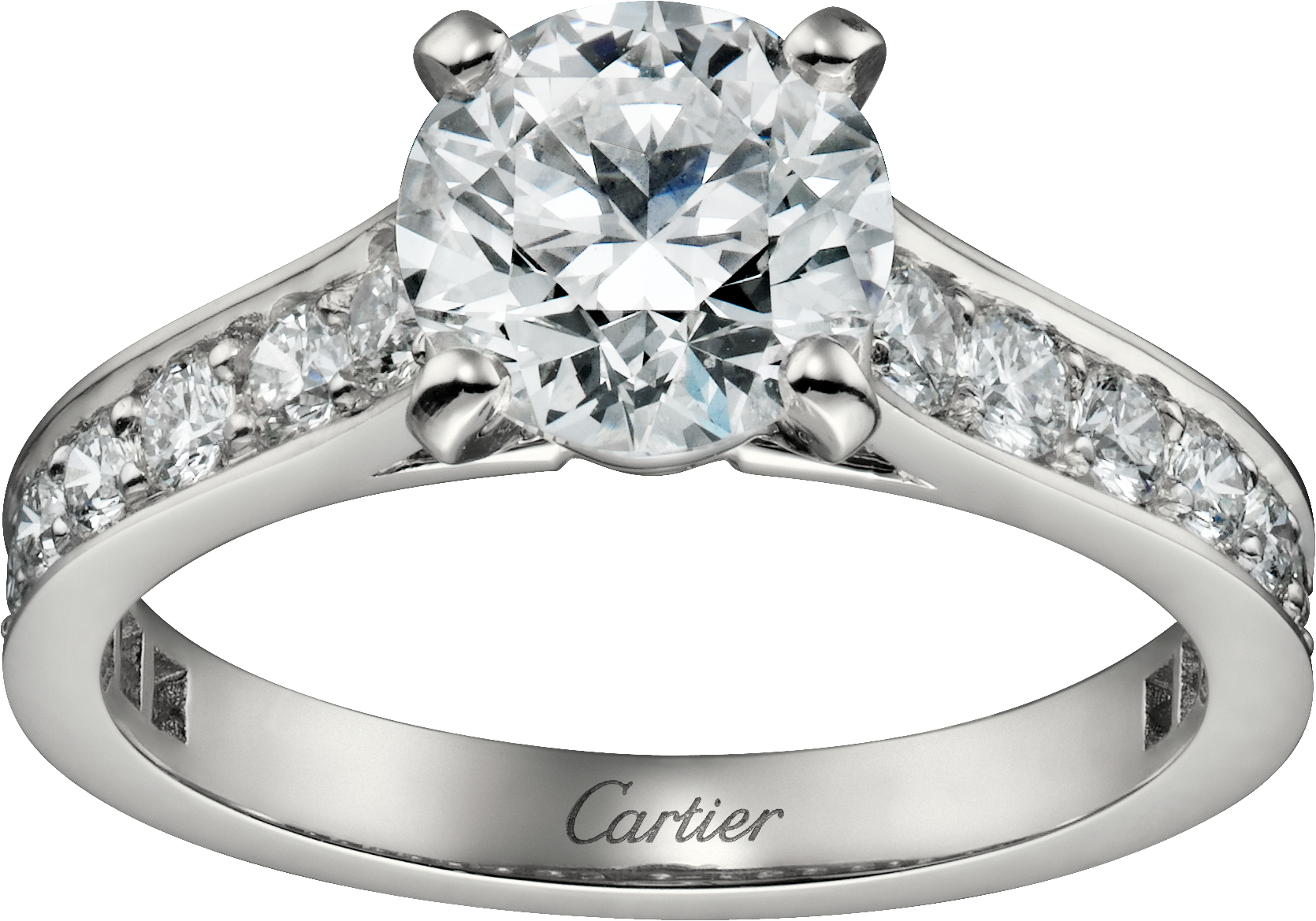 1895 solitaire, brilliant-cut diamond, paved 