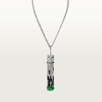 Panthère de Cartier long necklace, emerald, multi-wear, large model, paved  Panthère de Cartier long necklace, emerald, multi-wear, large model, paved