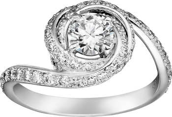 Trinity Ruban solitaire, brilliant-cut diamond, paved  Trinity Ruban solitaire, brilliant-cut diamond, paved