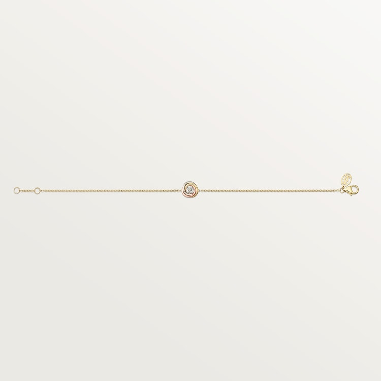 Trinity bracelet, on chain, 1 diamond Trinity bracelet, on chain, 1 diamond