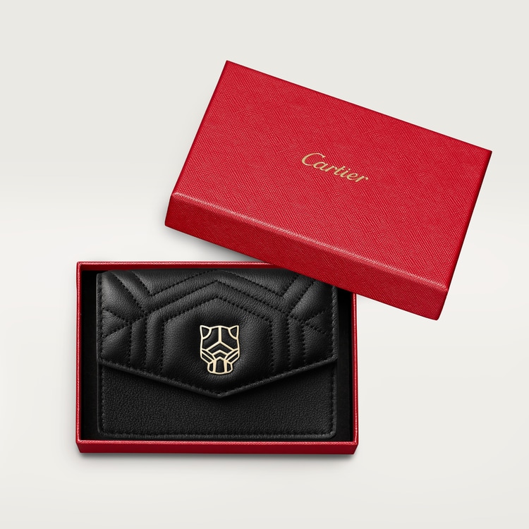 Business card holder with zip Panthere de Cartier