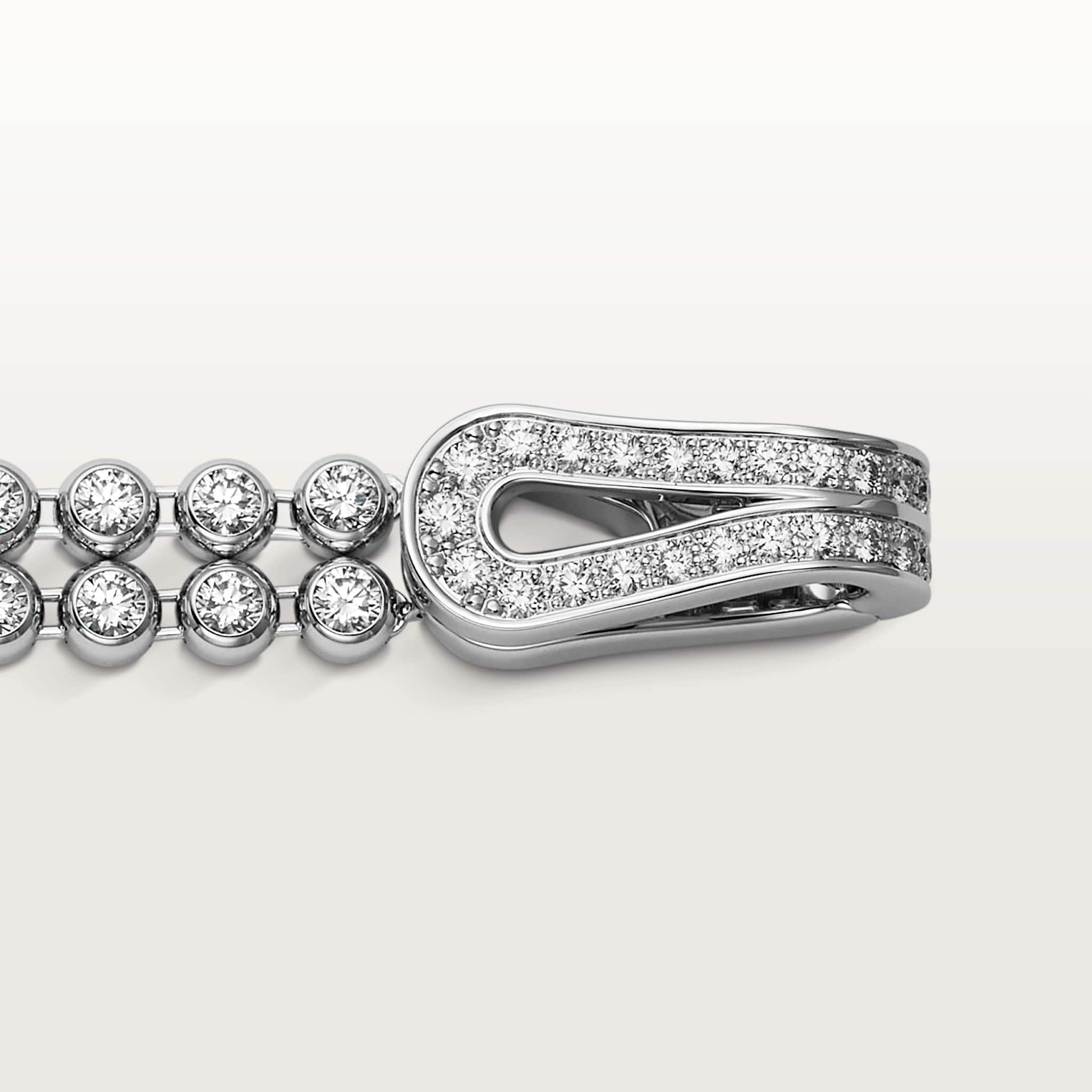 Agrafe bracelet, brilliant-cut diamonds, paved 