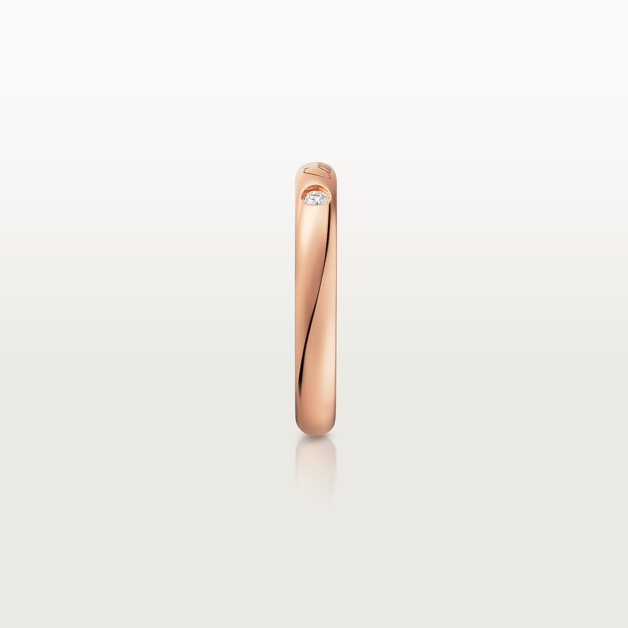 C de Cartier wedding band, 3 mm width, 1 diamond, image 5