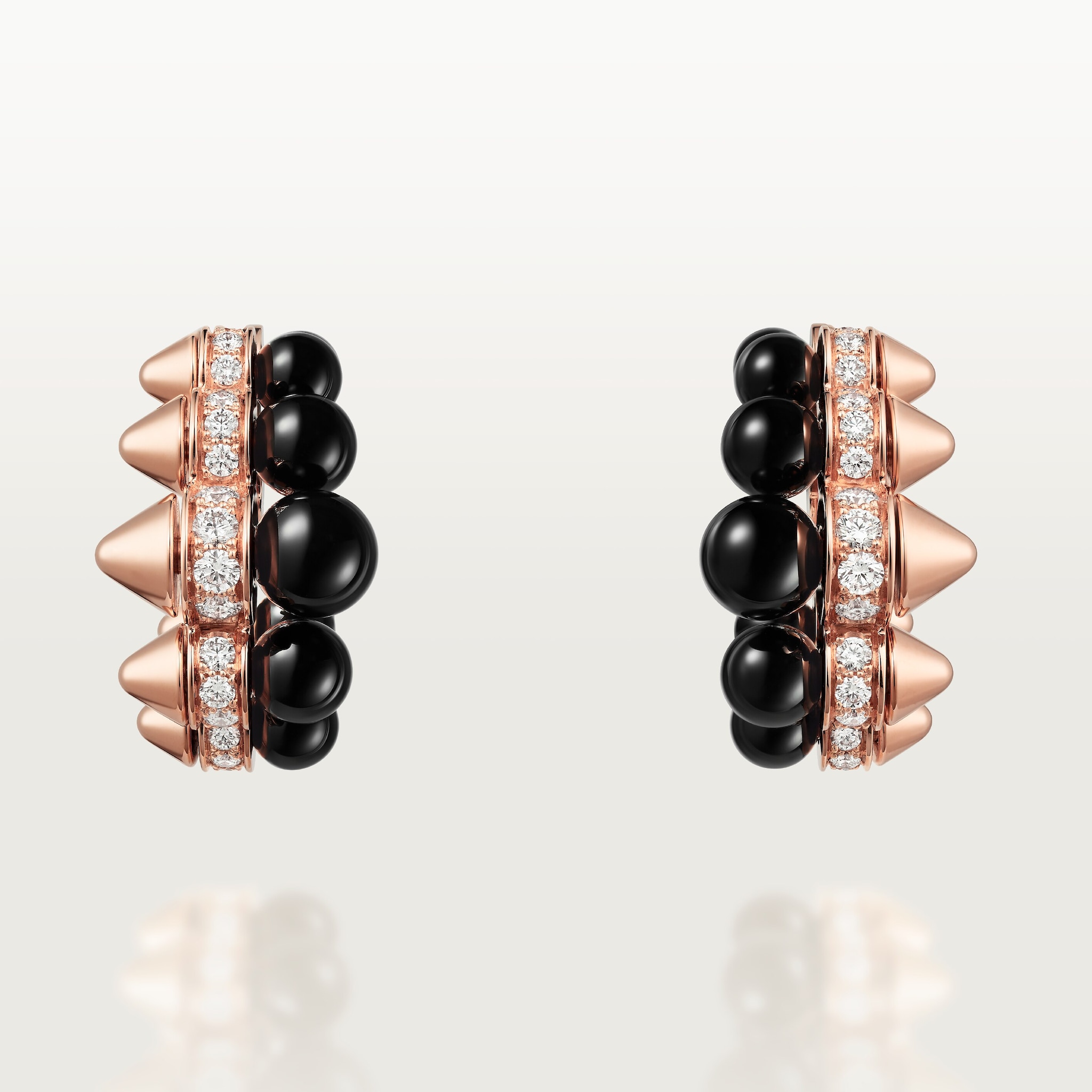 Clash de Cartier hoop earrings, onyx, extra-large model, diamonds