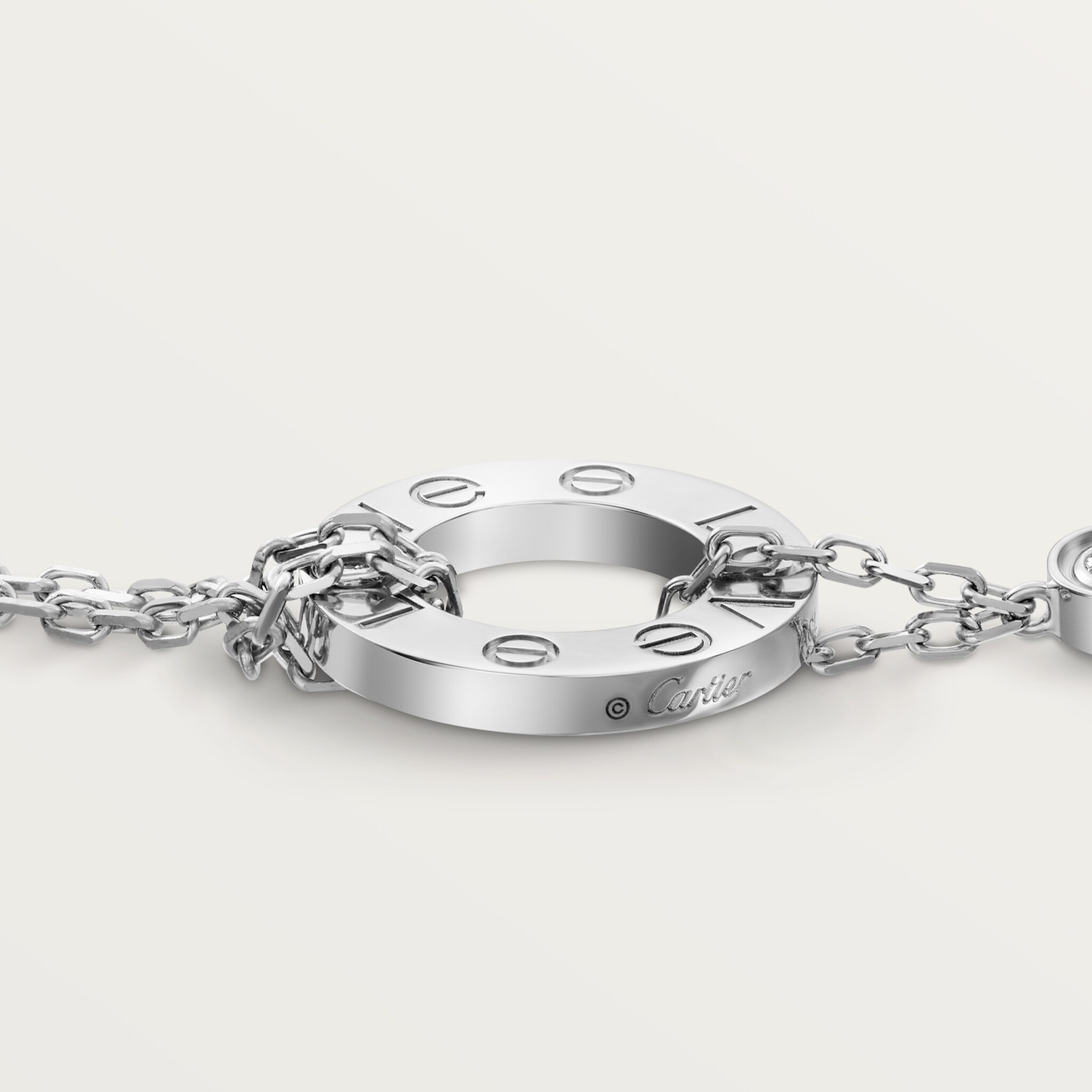 #LOVE# bracelet, on chain, 2 diamonds